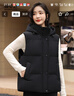 雪中飛羽絨馬甲女短款連帽舒適時(shí)尚百搭外套 黑色 L 曬單實(shí)拍圖