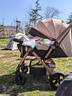 安貝尼嬰兒推車(chē)輕便可坐可躺0-3-6歲手推車(chē)四輪減震折疊寶寶雙向嬰兒車(chē) 至尊款-卡其色（四輪橡膠+四輪減震+大禮包） 曬單實(shí)拍圖