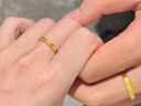 中國珠寶三生三世黃金情侶戒指999足金一對戒生日禮物送男女朋友 總金重約4.3g【一對】 曬單實(shí)拍圖