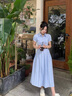 妙奕嘉連衣裙女士裙子女夏季2026年新款夏天新品高檔長(cháng)裙小個(gè)子顯瘦女裙 藍色格紋襯衫連衣裙【配腰帶】 L 【建議100-118斤】 曬單實(shí)拍圖