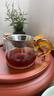 JCZS德國品牌耐熱玻璃公道杯加厚分茶器帶茶漏泡茶公杯茶海功夫茶具配 黃把琳瑯公杯 曬單實(shí)拍圖