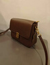 ANDSEEYOU真皮小方包女 包包女包新款斜挎包女士通勤單肩豆腐包牛皮包 咖啡 曬單實(shí)拍圖