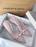 CHARLES&KEITH26春季新品蝴蝶結尖頭高跟鞋涼鞋婚鞋生日禮物CK1-60361556 Lilac淺紫色 37 （235） 曬單實(shí)拍圖