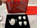 紅官窯醴陵陶瓷茶具套裝茶杯三才蓋碗白瓷高檔茶器送長(cháng)輩禮物寄春 寄春一壺四杯 曬單實(shí)拍圖