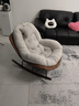 搖椅家用陽(yáng)臺躺椅大人客廳休閑懶人臥室沙發(fā)椅新款輕奢懶人搖搖椅 米白色-親膚嬰兒絨（咖色貓抓皮） 曬單實(shí)拍圖