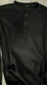優(yōu)衣庫男裝女裝情侶華夫格亨利領(lǐng)套頭衫長(cháng)袖T恤479784 482766 482766/09黑色 L 曬單實(shí)拍圖