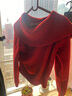 尚靜騏驥紅針織衫女25年冬新女裝慵懶風(fēng)愛(ài)心裝飾節日氛圍保暖毛衣女 曬單實(shí)拍圖