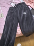 MY潮牌抓絨褲男女冬季加絨衛褲寬松加厚情侶冬裝保暖褲運動(dòng)休閑褲 黑色束腳 XL 曬單實(shí)拍圖