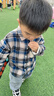 嘟嘟家男童純棉格子襯衫春裝寶寶長(cháng)袖上衣洋氣兒童polo衫童裝 藍色 100 曬單實(shí)拍圖