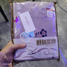 中老年純棉秋衣秋褲套裝女?huà)寢尷先吮Ｅ瘍纫吕咸€(xiàn)衣線(xiàn)褲棉毛衫 中領(lǐng) 2187丁香紫 2XL /100（建議120-135斤） 曬單實(shí)拍圖