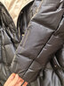 EP雅瑩含桑蠶絲緞面羽絨服女  連帽中長(cháng)款鵝絨服 商場(chǎng)同款Y902A 黑色 L 曬單實(shí)拍圖