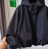 鹿王戀雪時(shí)尚連帽沖鋒衣外套女春秋季2026新款小個(gè)子寬松百搭休閑工裝上衣 黑色 2XL 曬單實(shí)拍圖