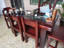 閃朗老船木實(shí)木茶桌組合新款茶臺全套茶幾功夫泡茶臺簡(jiǎn)約家用陽(yáng)臺茶桌 （圈椅+4客椅）+平頭桌板1.2米 曬單實(shí)拍圖