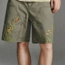 UR秋季新款男裝簡(jiǎn)約花卉刺繡寬松休閑短褲UML850069 軍綠 29 曬單實(shí)拍圖