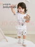 歡喜小熊寶寶純棉短袖套裝兒童夏季T恤短褲兩件套薄款嬰兒衣服 曬單實(shí)拍圖
