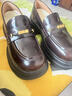 他她（TATA）偵探家女鞋2026樂(lè )福鞋百搭真皮鞋厚底豆豆鞋 棕色 36 曬單實(shí)拍圖