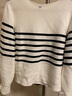 優(yōu)衣庫女裝3D棉質(zhì)圓領(lǐng)條紋針織衫/毛衣毛衫26春夏新款484504 01 乳白色 L 曬單實(shí)拍圖