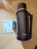蘇泊爾（SUPOR）保溫壺大容量不銹鋼72小時(shí)暖水壺熱水瓶戶(hù)外旅行壺便攜車(chē)載杯子 儒雅黑2L約4斤水【升級316L不銹鋼+背帶】 曬單實(shí)拍圖
