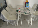 全友家居 現代奶油風(fēng)餐桌椅子全套客廳多功能可折疊伸縮飯桌家用4-6人 曬單實(shí)拍圖