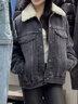 Levi's【商場(chǎng)同款】李維斯女士仿羊羔絨牛仔夾克外套0052L 灰色 M 曬單實(shí)拍圖