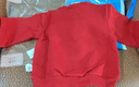拉比兒童圓領(lǐng)上衣男女童外出打底衛衣紅色2024秋冬長(cháng)袖t恤 大紅100 曬單實(shí)拍圖