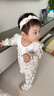 全棉時(shí)代裝嬰兒針梭拼假兩件連體衣英式風(fēng)連體服外出衣服 花園夢(mèng)境長(cháng)袖款 90cm 曬單實(shí)拍圖