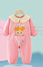 TKHE寶寶連體罩衣爬行服嬰兒一體式爬爬服兒童外穿玩耍戶(hù)外防臟哈衣 兒童連體罩衣【粉色小兔】可開(kāi)襠 90cm 【建議身高70-85cm】可套棉衣 曬單實(shí)拍圖