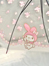 三麗鷗正版授權Hello Kitty透明雨傘長(cháng)柄傘防雨可愛(ài)卡通手動(dòng)傘萌 美樂(lè )蒂-透明 56.5cm 曬單實(shí)拍圖