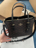 蔻馳（COACH）奧萊女士女包經(jīng)典標志MOLLIE 25號托特包單肩斜挎包手提包禮物 IM/胡桃木色/黑色 曬單實(shí)拍圖