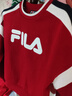 FILA 斐樂(lè )官方女子套頭衛衣冬季時(shí)尚休閑拼色針織上衣 妖艷紅-WI M 165/84A/M 曬單實(shí)拍圖