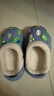 果洛菲（GUOLUOFEI）兒童棉拖鞋室內家居秋冬毛絨親子防水棉鞋男女童小童 藍色 31-32 曬單實(shí)拍圖