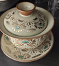 不拙三才蓋碗功夫茶防燙單人茶具茶碗懸停泡茶汝窯敦煌鳳翎蓋碗三件套 曬單實(shí)拍圖