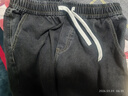 頂峰保羅（Dingfengbaoluo）男士牛仔褲春夏季復古休閑直筒簡(jiǎn)約寬松百搭闊腿長(cháng)褲SSD89黑灰2XL 曬單實(shí)拍圖