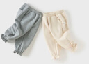 戴維貝拉兒童針織褲子秋裝女童寶寶不倒絨加絨長(cháng)褲束腳褲 曬單實(shí)拍圖