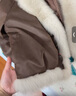 白鹿語(yǔ)設計感厚款毛絨外套25冬季新款插肩袖有口袋加絨上衣女 咖色 XL 曬單實(shí)拍圖