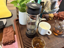 茶之戀茶水分離杯雙層玻璃茶杯便攜家用辦公商務(wù)送禮杯紅茶杯送生日禮物 槍灰色 曬單實(shí)拍圖