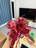 oein結婚用品婚車(chē)鮮花后視鏡樓梯扶手婚車(chē)婚房裝飾拉花蝴蝶結絲帶 【雪紗酒紅喜字+特大號懶人球花】 10 朵 曬單實(shí)拍圖