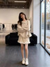 圣保美小香風(fēng)針織毛衣連衣裙女秋冬季2026新款小個(gè)子韓系穿搭短裙子套裝 杏色套裝 S 曬單實(shí)拍圖