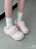 樸西冬季防水可拆卸棉拖鞋女士保暖室內厚底防滑可外穿 淺粉 40-41 曬單實(shí)拍圖