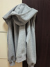 ICH MODE美式衛衣外套女春秋新款寬松連帽雙拉鏈開(kāi)衫慵懶長(cháng)袖上衣淺灰色 M 曬單實(shí)拍圖