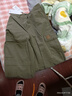 VEROMODA休閑褲女新款中腰闊腿口袋工裝褲子 淺叢林綠色 S 曬單實(shí)拍圖
