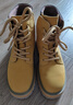 卓詩(shī)尼馬丁靴女冬季百搭工裝靴大黃靴短筒粗中跟系帶女靴 土黃色 38  曬單實(shí)拍圖