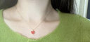 Mck 小紅心項鏈女925銀紅色愛(ài)心頸鏈鎖骨鏈三八婦女節禮物 925銀紅心項鏈-小版 曬單實(shí)拍圖