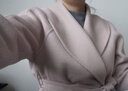香影收腰雙面呢羊毛大衣女2025冬季新款中長(cháng)系帶斗篷粉色毛呢外套 淺粉 L 165/88A/110-125斤 曬單實(shí)拍圖