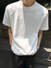 燦圖 美式重磅拼接白色短袖t恤男夏季寬松boxy正肩上衣cleanfit半袖潮 白色 XL 曬單實(shí)拍圖