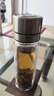 XDO一鍵開(kāi)蓋水杯男士茶杯雙層玻璃泡茶杯子防爆耐高溫全鋼蓋 曬單實(shí)拍圖
