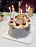 味多美 新鮮蛋糕 生日蛋糕  水果蛋糕 同城配送 經(jīng)典黑森林蛋糕 巧克力味蛋糕+黑櫻桃?jiàn)A心 15cm 曬單實(shí)拍圖