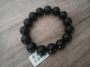 金石靈天然黑曜石手串男女款水晶手鏈海藍寶五行補水佛珠轉運珠生日禮物 黑曜石手鏈14毫米 曬單實(shí)拍圖