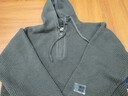 馬登工裝美式休閑半拉鏈毛衣菠蘿紋連帽立體加厚套頭針織衫男春上衣 灰色 L 曬單實(shí)拍圖