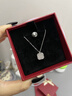 周六福PT950鉑金項鏈女爆閃方糖吊墜生日禮物B0615211 約4.42g 40+5cm 曬單實(shí)拍圖